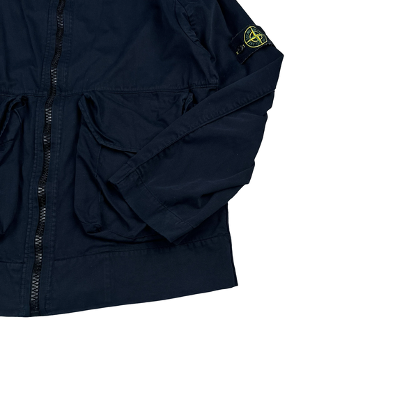 Stone Island Dark Navy Raso Gommato Jacket - Medium