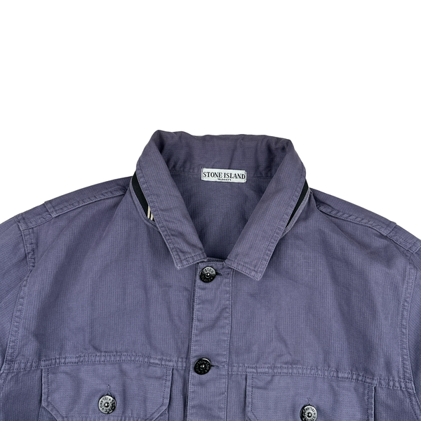 Stone Island 2003 Purple Multi Pocket Buttoned Overshirt - XL