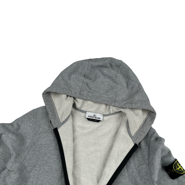 Stone Island 2023 Grey Zipped Hooded Jumper - Medium