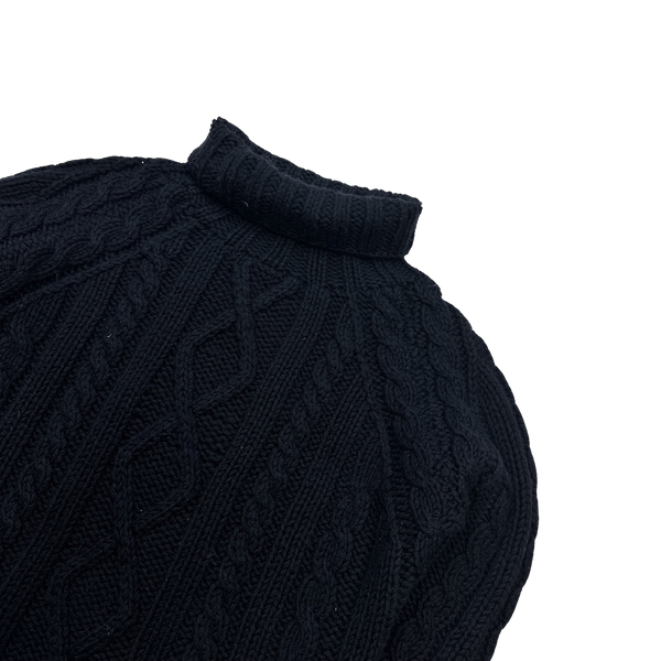 Prada Navy Heavyweight Wool Roll Neck Knit Jumper  - XXL
