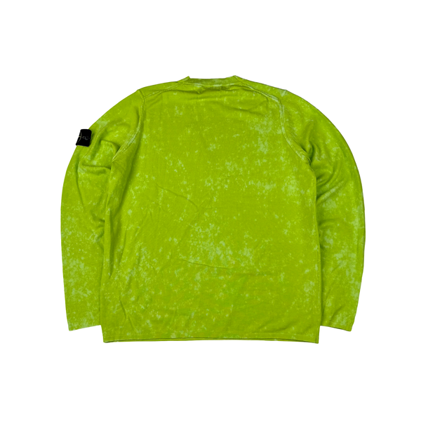 Stone Island 2020 Lime Tie Dye OVD Camo Soft Knit - Large
