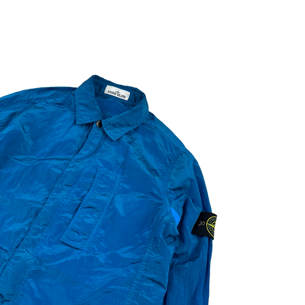 Stone Island 2018 Blue Nylon Metal Shimmer Overshirt - Medium