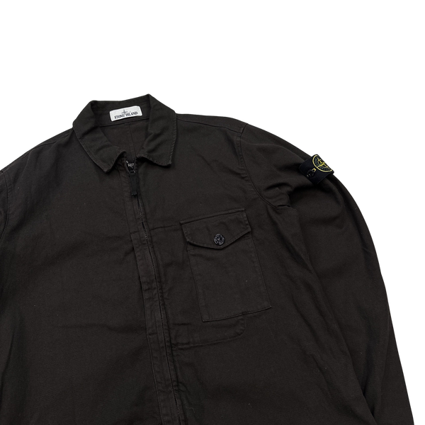 Stone Island 2021Brown Thick Cotton Overshirt Jacket - Large