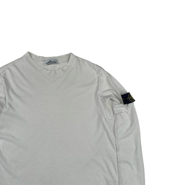 Stone Island 2015 White Cotton Lightweight Crewneck - Large