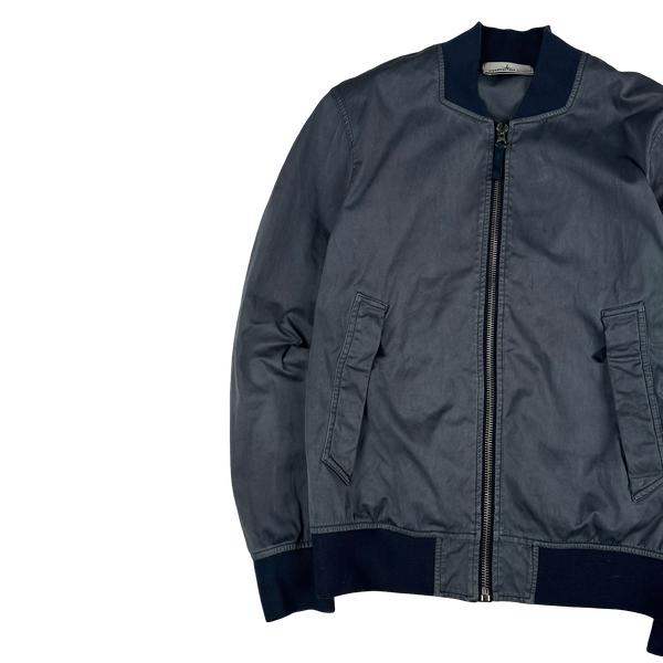 Stone Island Navy Blue David Jersey TC Bomber Jacket - Medium
