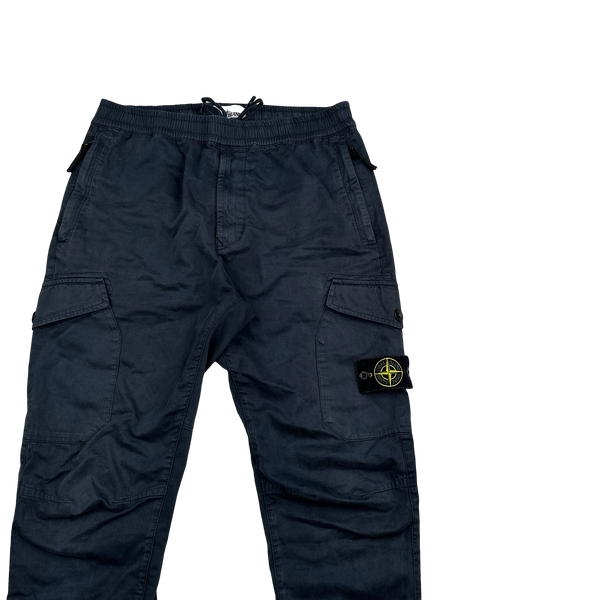 Stone Island 2020 Navy RE-T Cargo Trousers - 32"