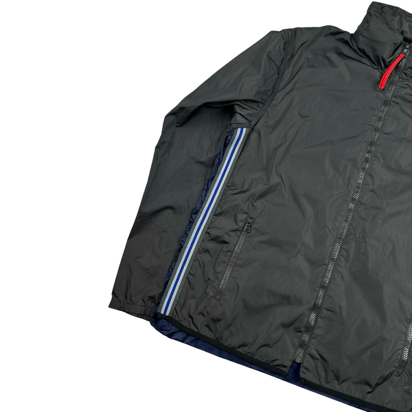 Prada Sport Grey Blue Semi Transparent Back Lightweight Jacket - Large