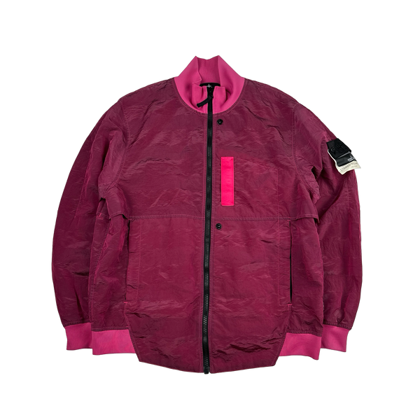 Stone Island 2020 Pink Striped Nylon Metal Jacket - XL