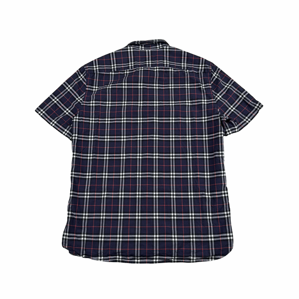 Burberry Navy Nova Check Button Up Shirt - Large