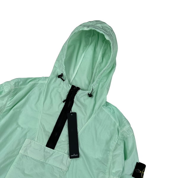 Stone Island 2022 Mint Nylon Quarter Zipped Hooded Smock - Small