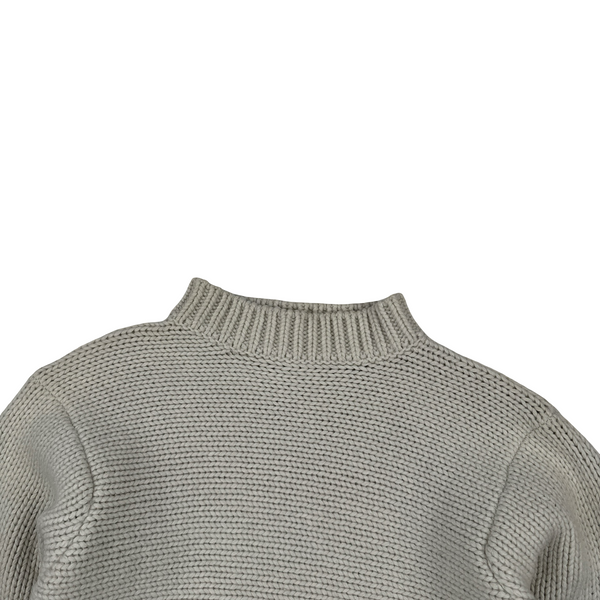 Stone Island Cream Vintage 2002 Knitted Crewneck Jumper - Medium