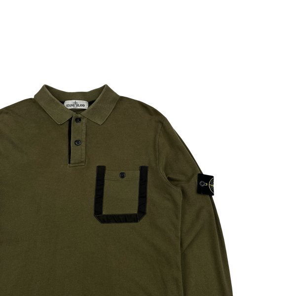 Stone Island 2013 Khaki Long sleeve Polo Shirt - Large