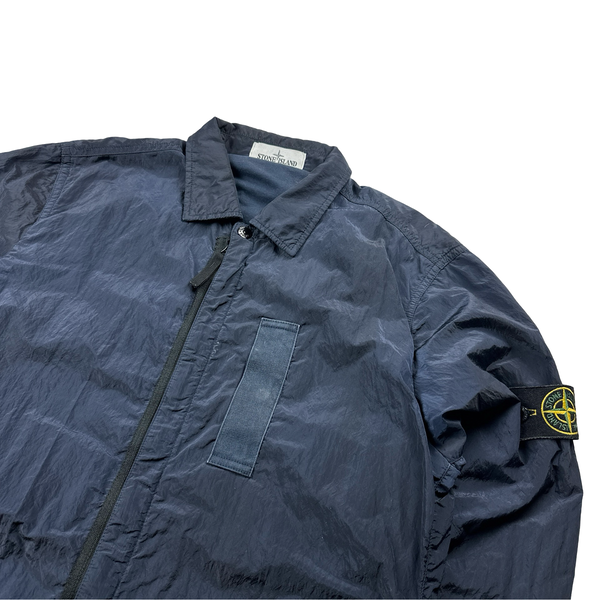 Stone Island 2017 Navy Nylon Metal Shimmer Overshirt - Medium