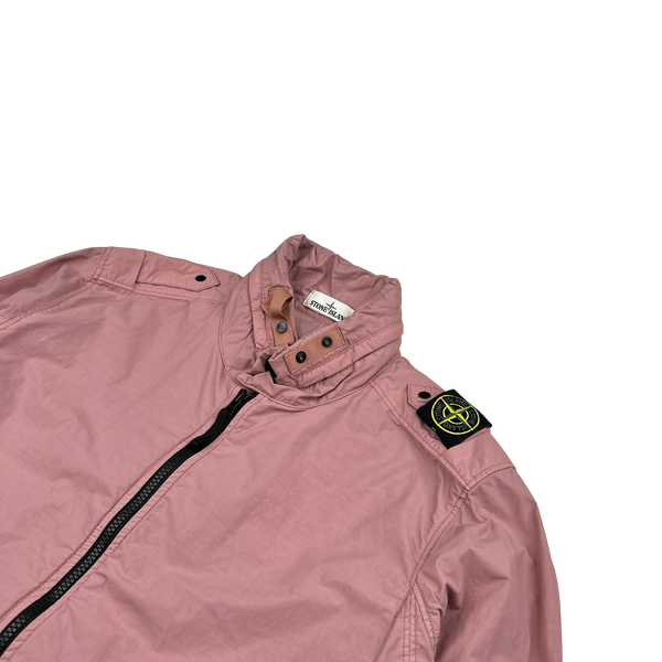 Stone Island 2022 Pink Naslan Light Watro Shoulder Badge Jacket - Large