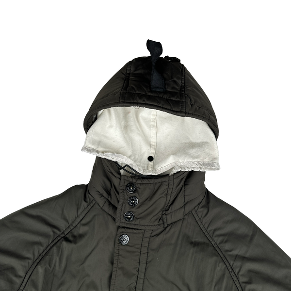 Stone Island 2002 Brown Multi Pocket Lined Hood Mesh Lined Jacket - Large