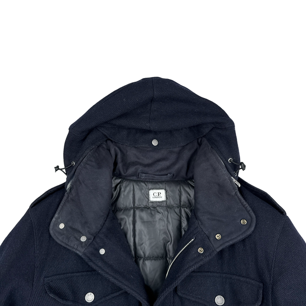 CP Company 1998 Navy Multi Pocket Wool Blend Jacket - 3XL