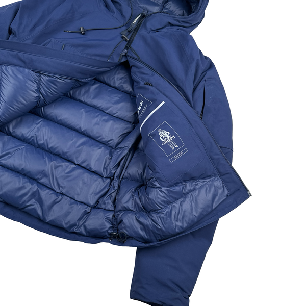 CP Company Navy Micro M R Down Filled Spellout Jacket - Small