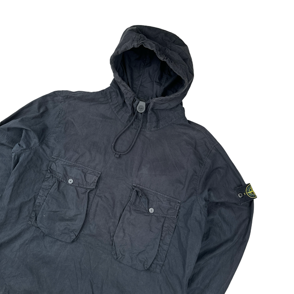 Stone Island 2019 Navy Ghost Cotton Resin Smock - Large