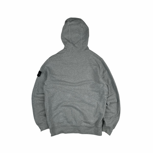 Stone Island 2022 Grey Pullover Cotton Hoodie - Medium