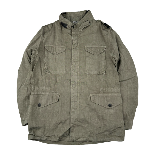 Stone Island Lino Flax Shoulder Badge Multi Pocket Jacket - XL