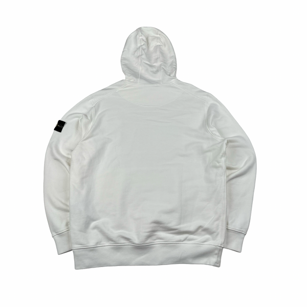 Stone Island 2022 White Pullover Graphic Cotton Hoodie - XXL