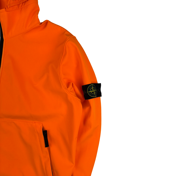 Stone Island 2019 Neon Orange Light Soft Shell R Jacket - Large