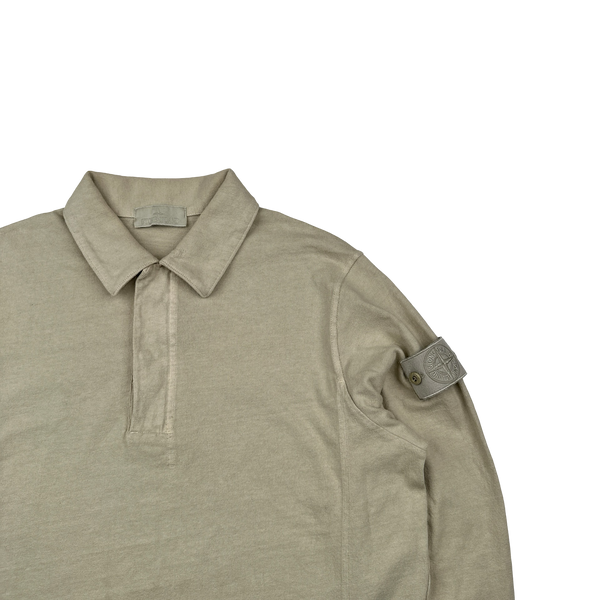 Stone Island 2023 Beige Ghost Long Sleeve Polo Jumper - Large
