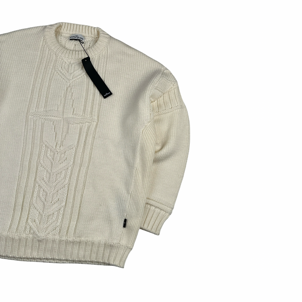 Stone Island 2020 White Thick Winter Embossed Knit - 3XL