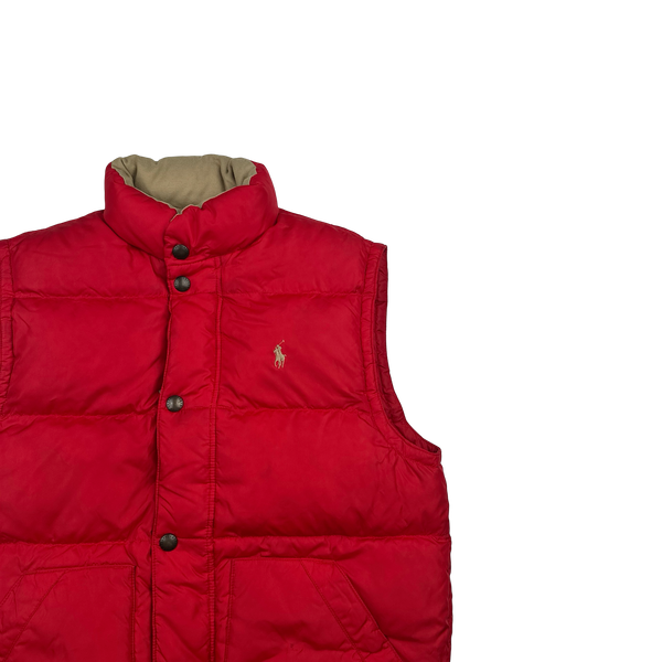 Ralph Lauren Red Down Puffer Gilet - Small