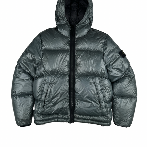 Stone Island 2017 Steel Grey  Pertex Quantum Y Down Puffer Jacket - Medium
