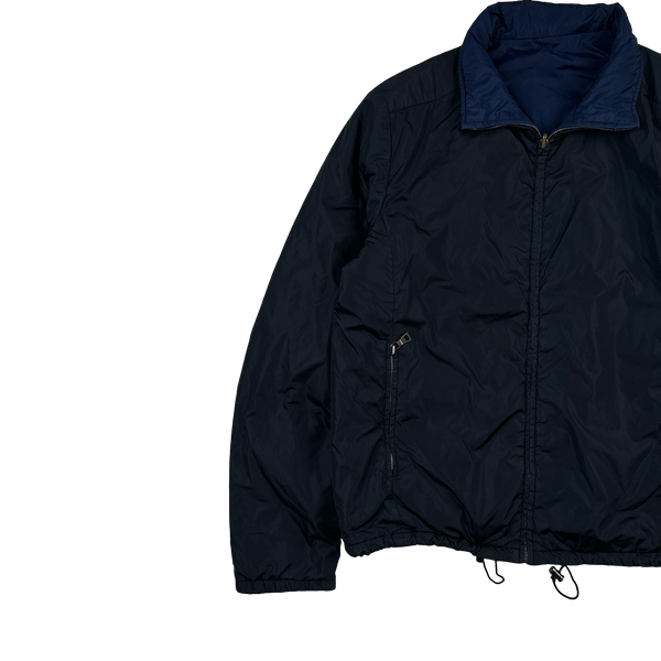 Prada Blue/Navy Red Tab Reversible Nylon Windbreaker Jacket - L