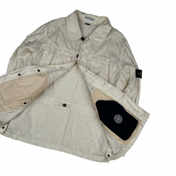 Stone Island 1998 Vintage Lino Flax Multi Pocket Jacket - Medium