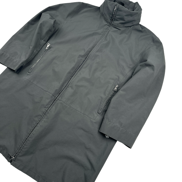 Prada Black Nylon Goretex Shell Long Jacket - XL