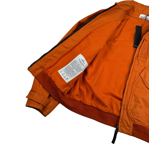 Stone Island 2019 Orange Reflective Weave Ripstop TC Jacket - Large