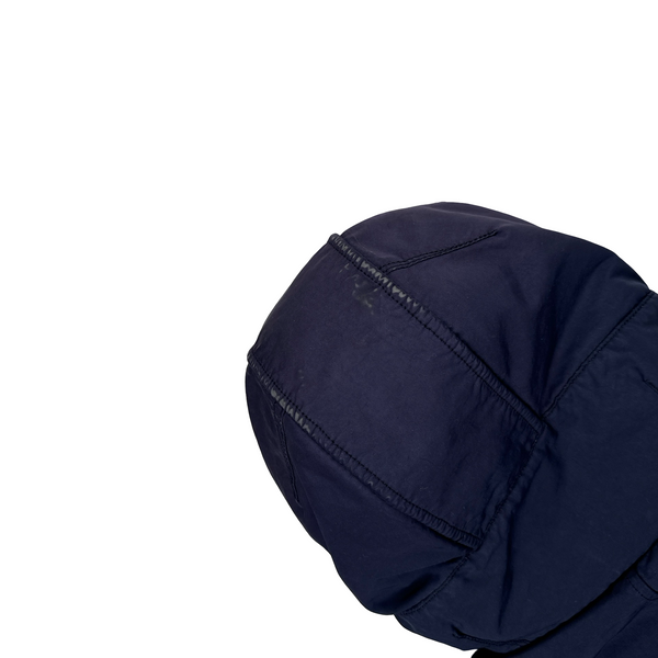 Stone Island 2016 Navy David TC Dutch Rope Shearling Hood Down Lined Winter Jacket - Small
