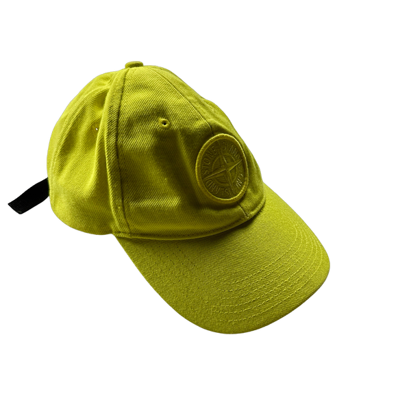 Stone Island Yellow Wool Blend Compass Patch Cap - Large