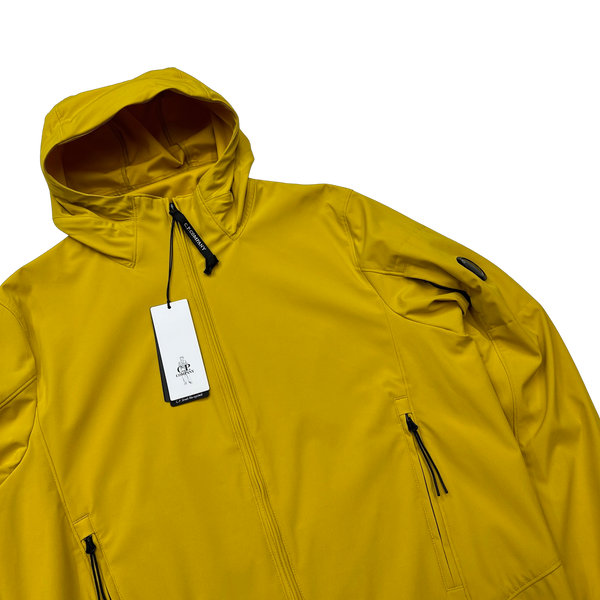 CP Company Yellow Soft Shell R Hooded Jacket - Large
