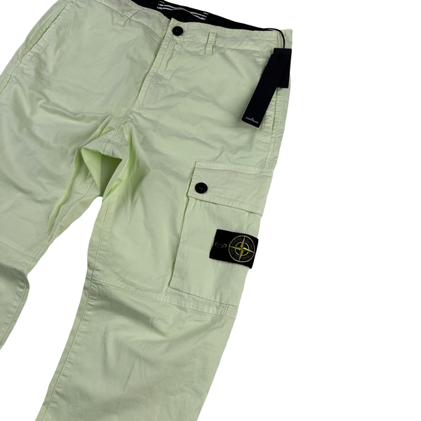 Stone Island Lime Green 2023 Slim Fit Cargo Trousers - Medium
