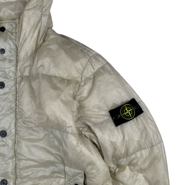 Stone Island 2012 Cream White Garment Dyed Puffer Jacket - 3XL