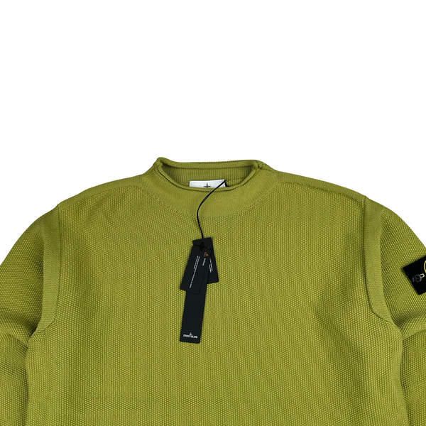 Stone Island 2025 Green Wool Blend Crewneck Knit Jumper - Large