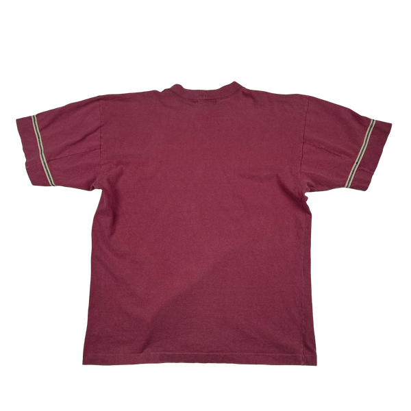 Stone Island Marina Vintage 80's Cotton Pink Spellout Embroidery T Shirt - Large
