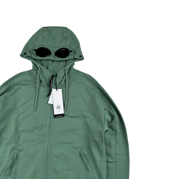 CP Company Green Cotton Goggle Hoodie - Medium