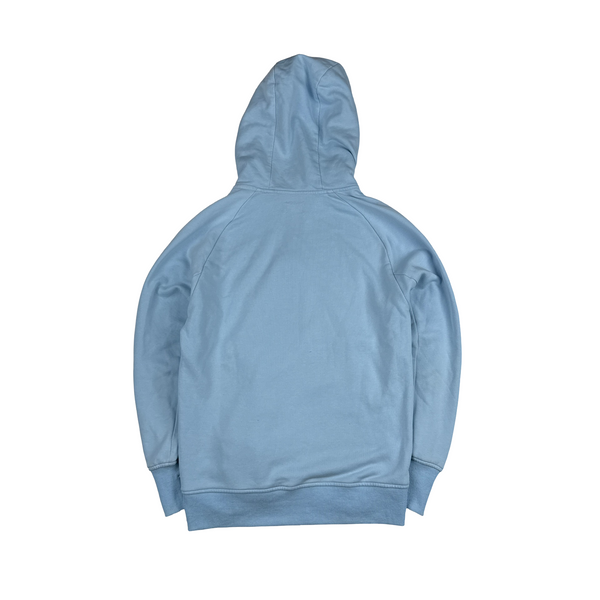 CP Company Baby Blue Cotton Goggle Zipped Hoodie - Medium