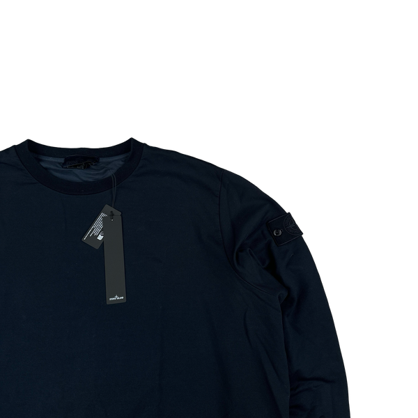 Stone Island 2022 Navy Ghost Piece Stretch Cotton Crewneck Jumper - 3XL