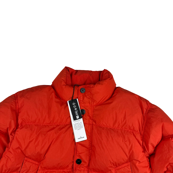 Stone Island 2025 Red Garment Dyed Crinkle Reps Jacket - Medium