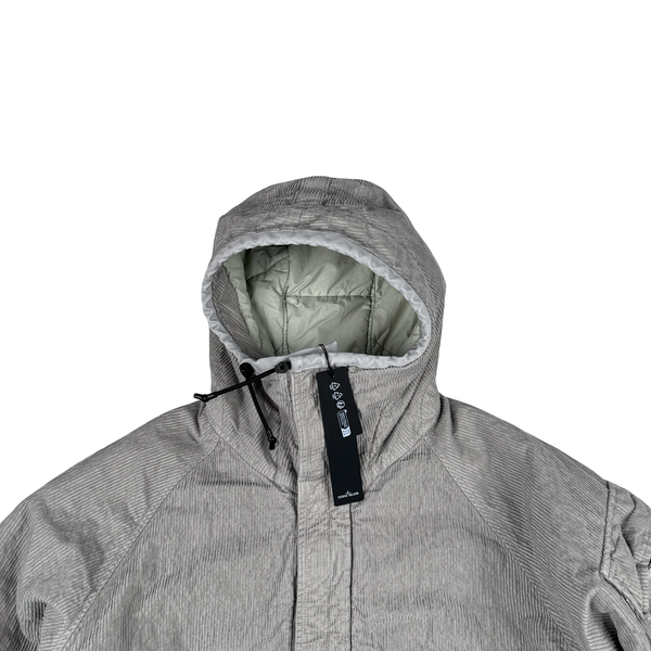 Stone Island 2025 Grey Wrinkled Corduroy 500 TC Quilted Jacket - XL