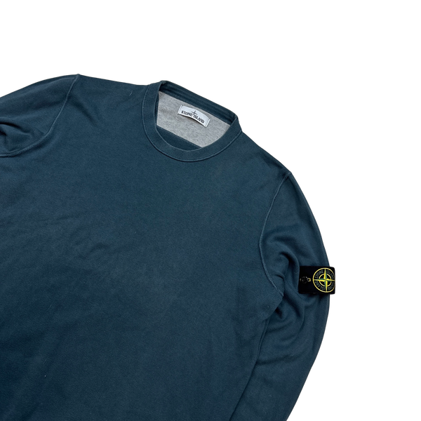 Stone Island Petrol Blue Knit Crewneck Sweatshirt - XXL