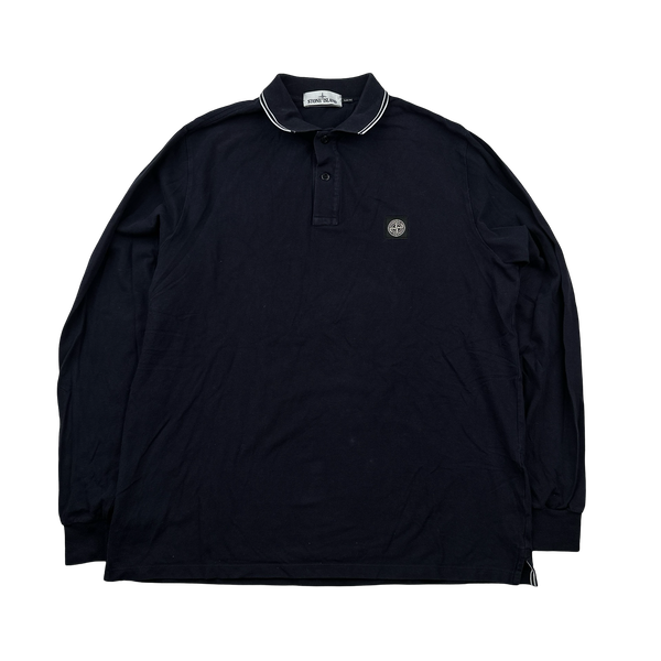 Stone Island 2021 Navy Longsleeve Polo Shirt - XXL
