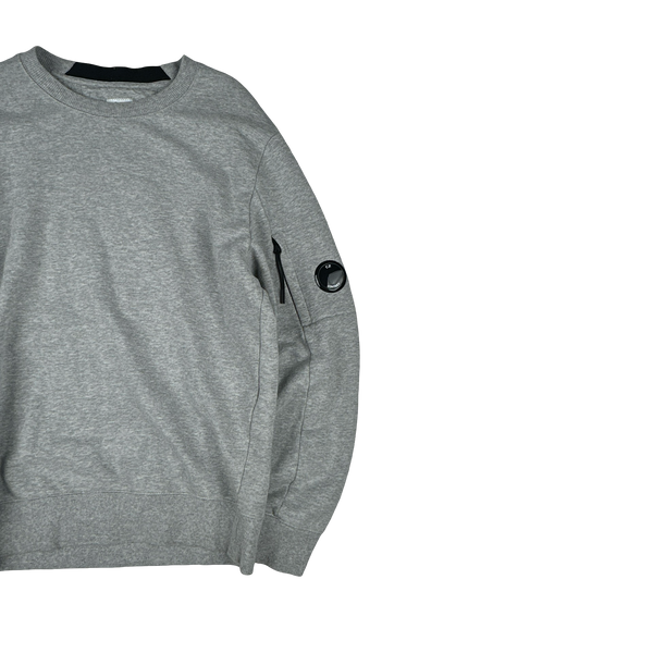 CP Company Grey Cotton Lens Viewer Crewneck - Medium