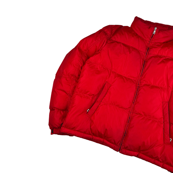 Prada Red Zipped Down Filled Puffer Jacket - XL